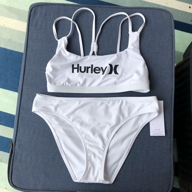 Nwt White Hurley Bikini Swimsuit With Black Logo Print Across The Chest. Double Strap. Sporty, Yet Super Cute! Women’s Size M & Xl. Casual White One-piece Tankini, White Lined Swimwear For Swimming, White Beachwear Tankini For Swimming, White Beachwear Tankini For Sunbathing, White Lined Swimwear For Pool, White One-piece Pool Tankini, White One-piece Tankini For Pool, White One-piece Tankini For Beach Season, White Tankini For Swimming Beach Season