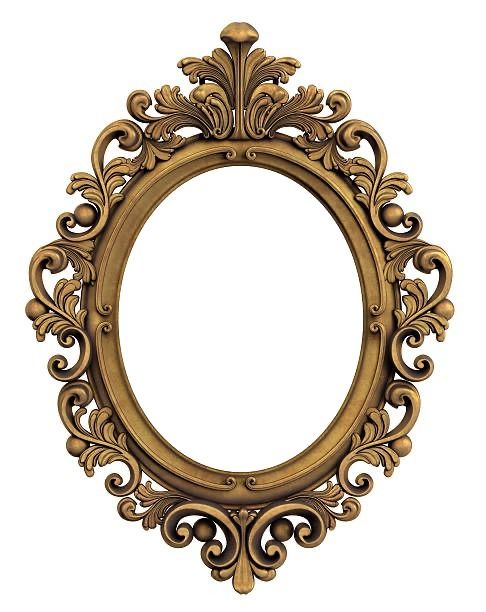 an ornate gold frame on a white background