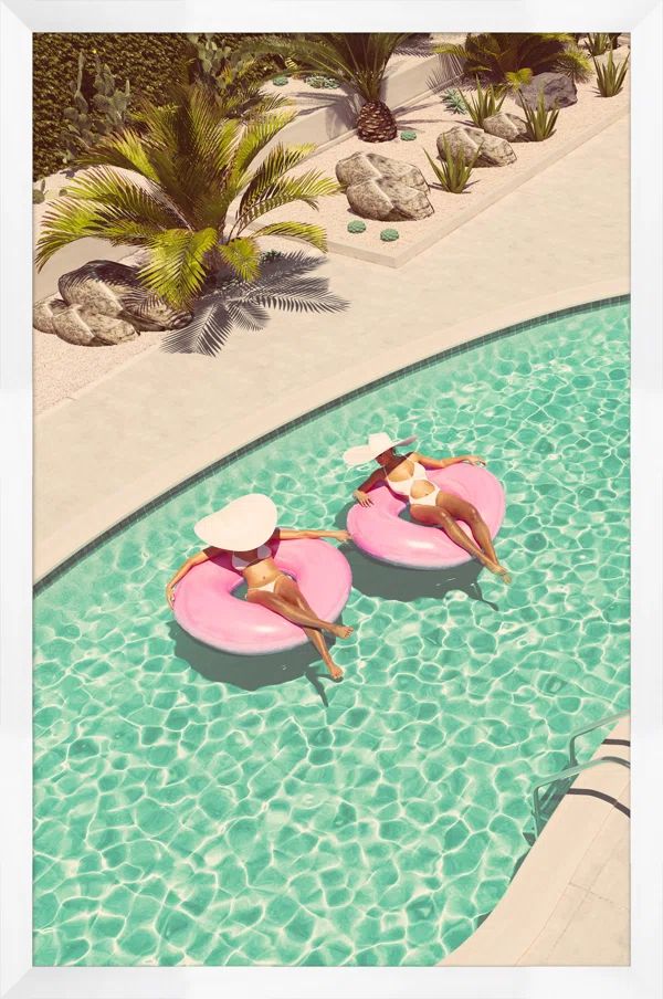 Pink Pool Floats by Christopher Kennedy Midcentury Artwork, Pink Pool Floats, Pink Pool, Wendover Art Group, Pool Floats, Framed Photographs, In The Pool, Pics Art, Beach Vibe