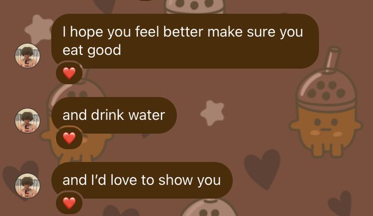 two messages from the same person on what appears to be drinking water and i'd love to show you