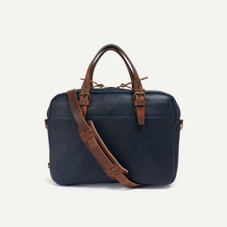 Leather Business  Work Bags for Men I Made in France | Bleu de chauffe Classic Blue Top Handle Box Bag, Blue Rectangular Shoulder Bag For Business, Modern Blue Shoulder Box Bag, Blue Business Briefcase With Top Carry Handle, Blue Rectangular Laptop Bag For On-the-go, Blue Business Satchel With Top Carry Handle, Classic Blue Shoulder Box Bag, Blue Top Handle Satchel For Business, Classic Blue Rectangular Box Bag