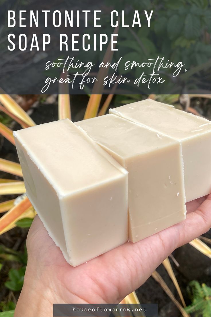 homemade soap with bentonite clay Baking Soda Soap Recipe, Bentonite Clay Soap Recipe, Clay Soap Recipe, Soap Making Ideas, Facial Soap Recipe, Beginner Soap Recipes, Bentonite Clay Soap, Clay Shampoo, Soap Making For Beginners