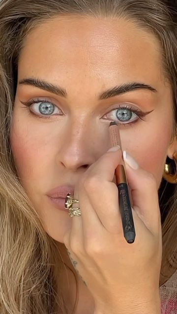 Eyeliner And Mascara Only Eye Makeup, Brown Mascara Look, Bronzer As Eyeshadow, Charlotte Tilbury Bronzer, Bronzer Eyeshadow, Eyes Liner, Sunset Palette, Bronzer Makeup, Brown Mascara