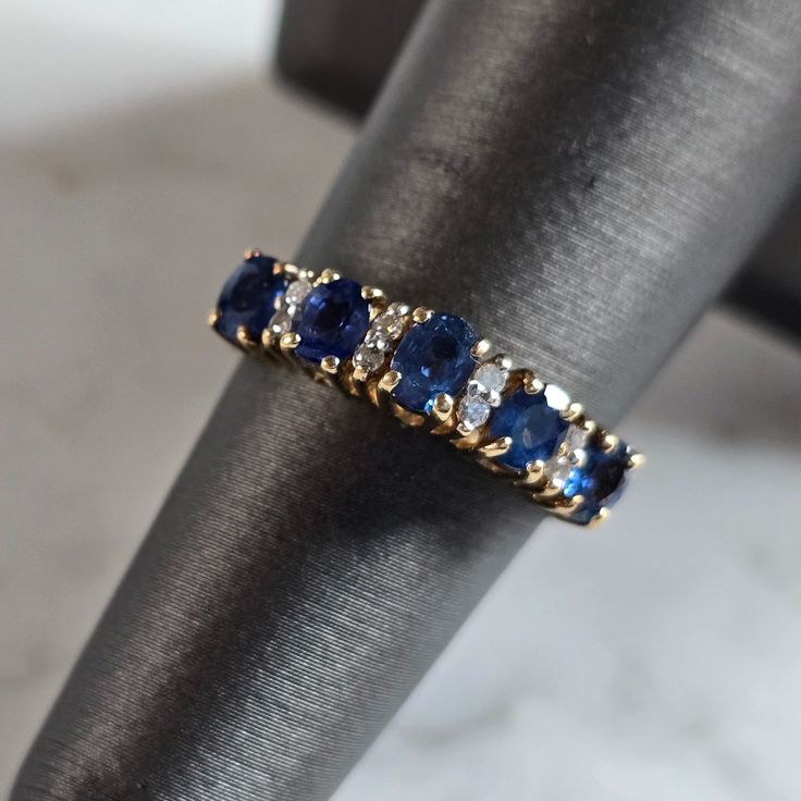 A Womens Vintage Estate 14k Yellow Gold Diamond & Spinel Ring. The Ring Weighs 2.8g And Is A Size 6.25. The Width Of The Ring Is 3/16". Ring Is Marked "14k". Stone Tested As Spinel. Not Sure If Natural Or Man Made. Any Questions Please Ask Prior To Purchasing. Be Sure To Check Out Some Of My Other Great Items Up For Sale. Thank You Sapphire Rings Stamped 14k, Classic Blue Diamond Birthstone Ring, Blue 14k Gold Ring With Prong Setting, 14k Gold Blue Ring With Prong Setting, Timeless Blue Sapphire Ring With Diamond Cut, Blue 14k Gold Ring Stamped 14k, Blue 14k Gold Rings With Round Cut, Blue 14k Gold Rings For Anniversary, Blue 14k Stamped Promise Ring