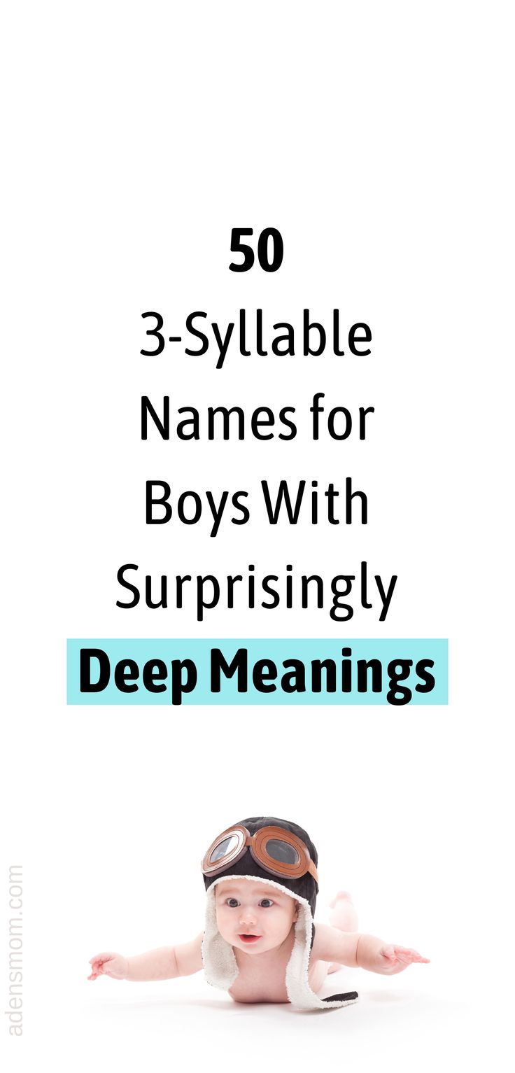 a baby laying on its back with the words, 50 sylabe names for boys with