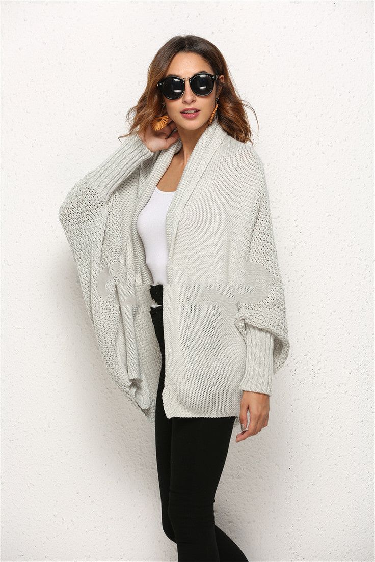 Product information:Main fabric composition: AcrylicThe content of main fabric ingredient: 100%Lining composition: AcrylicSweater Technology: KnittingCollar type: One word collarSleeve length: Long sleeve Size information:Unit: cm Size Bust Length S 96 69 M 98 70 L 100 71 XL 102 72 Acrylic Sweater, Knitting Women Cardigan, Winter Vest, Shawl Cardigan, Bat Sleeve, Winter Cardigan, Plus Size Coats, Knitwear Cardigan, Knitting Women