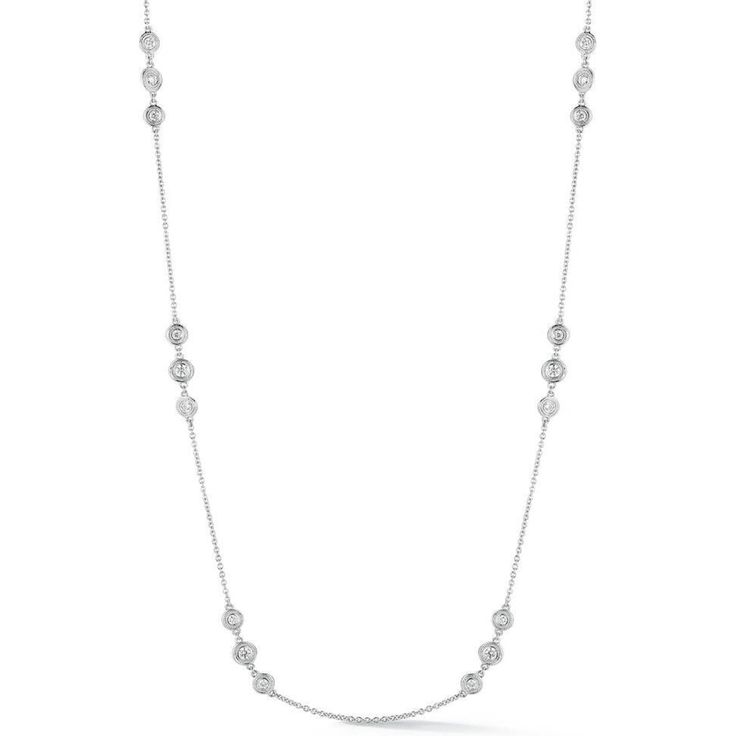 Sofer Jewelry - Triple Diamonds By The Yard Necklace in 14K White Gold Classic Diamond White Necklace With 17 Jewels, Luxury Chain Necklace With Diamond Accents For Formal Occasions, Luxury Chain Necklace With Diamond Accents For Formal Events, Luxury Formal Chain Necklace With Diamond Accents, Elegant White Gold Chain Necklace For Everyday Luxury, Formal Long Chain Necklace In Fine Jewelry Style, Elegant Everyday White Gold Chain Necklace, Elegant Everyday Luxury White Gold Chain Necklace, Formal White Gold Platinum Necklace