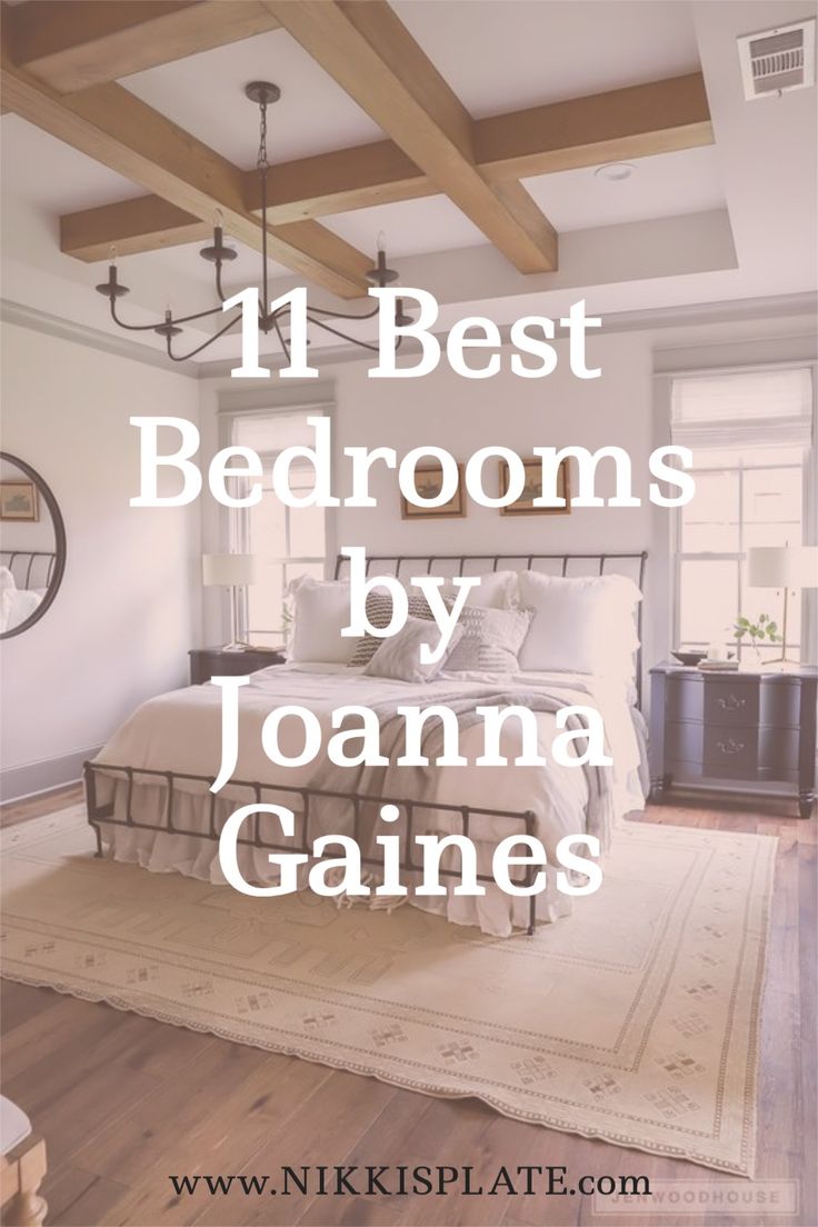 a bedroom with white bedding and wooden beams on the ceiling is featured in this post