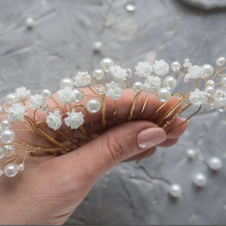 Silver & Pearl Bridal Hair Pins (Set Of 5 Pins). Never Worn! I Got Them Off Etsy For $35 Originally. Flower Hair Pins Wedding, Wedding Flower Hair, Bride Hair Piece, Bridal Hair Pins Pearl, Bridesmaid Hair Pins, Flower Hair Pins, Floral Hair Pins, Rhinestone Hair Pin, Pearl Hair Pins