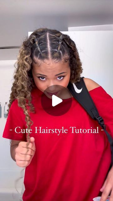 Kenzie  あゆ| DANCER-CREATOR 🇺🇸🇯🇵 on Instagram: "Cute hairstyle with little rubber-bands tutorial!! 🌎✨☺️ No need to know how to braid for this one!  #hairstyles #curlyhairtutorial #tutorial #curlyhairtutorials #curlyhairstyles #curlyhairroutine #gamedayhair #gamedaystyle" Rubber Band Hairstyles Mexican, Twa Rubber Band Hairstyles, Cute Hairstyles Rubber Bands, Simple Hairstyles With Rubber Bands, Adult Rubber Band Hairstyles, Hairstyles For Curly Hair Rubber Bands, Natural Hair Styles Rubber Bands, Short Curly Hairstyles Rubber Bands, Short Curly Hair Rubber Band Styles