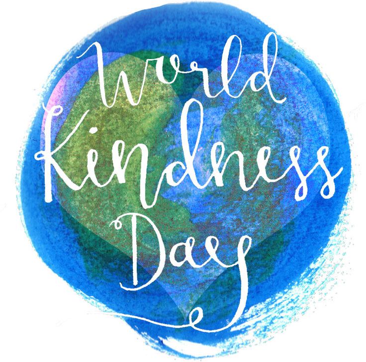 the world kindness day banner with an earth globe and bunting flags in front of it