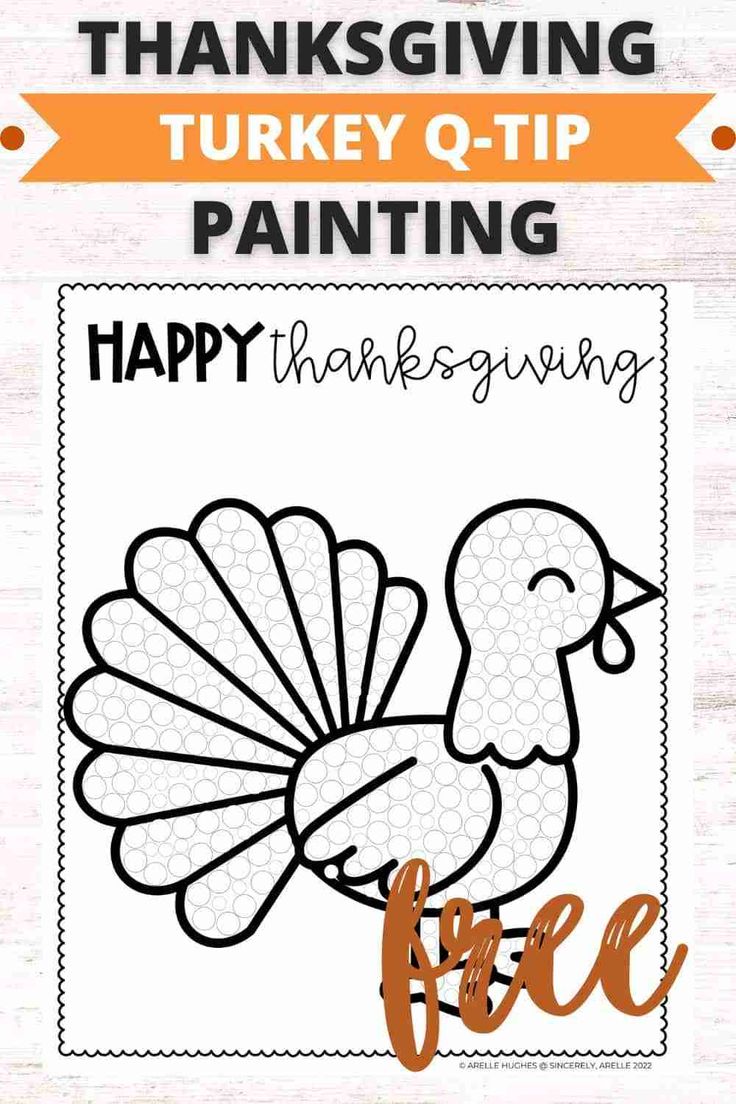 thanksgiving turkey painting with the words happy thanksgiving on it and an image of a turkey