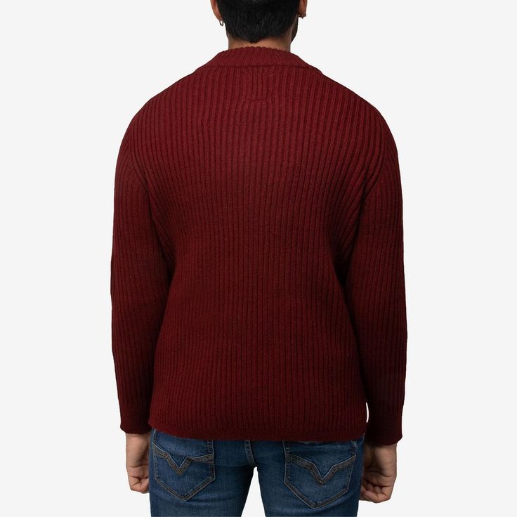 A timeless classic ribbed pullover knit sweater with quarter zip mock neck for any occasions. Sweater Care, Casual Night Out, Quarter Zip Sweater, Mock Turtleneck, Quarter Zip Pullover, Knitted Pullover Sweaters, X Ray, Slim Fit Men, Knitted Sweater