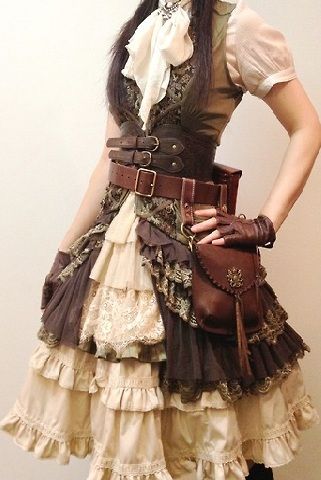 Steampunk Mode, Steampunk Outfits, Moda Steampunk, العصور الوسطى, Mode Steampunk, Steampunk Skirt, Steampunk Dress, Style Steampunk, Steampunk Wedding