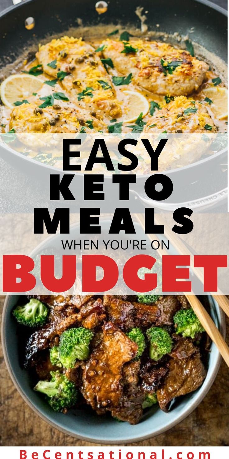 the words easy keto meals when you're on budget