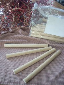 several pieces of wood sitting on top of a table