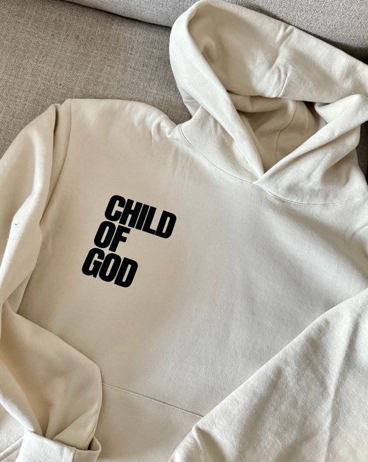 Stay warm and show your faith with our Child of God premium soft hoodie. Made with high-quality material, it's perfect for everyday wear and a great reminder of your faith. Embrace your identity as a Child of God and spread the love of Jesus wherever you go. Marriage Aesthetic, Kindness Scripture, Sweats Outfits, Aesthetic Jesus, Embroidery Cases, Christian Clothing Brand, Study Books, God Wallpaper, Jesus Clothes