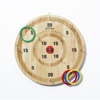 a wooden clock with rings and numbers on it