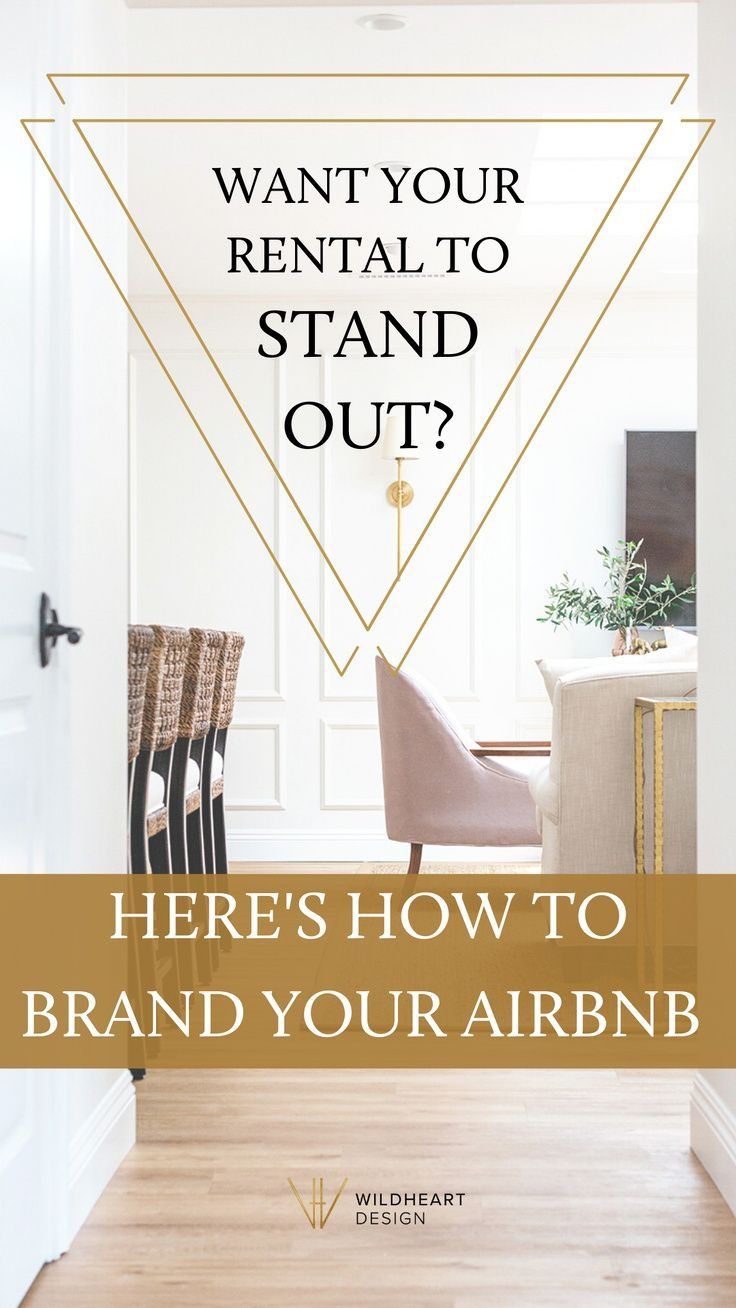 a white room with gold accents and the words, want your rental to stand out? here's how to brand your abn