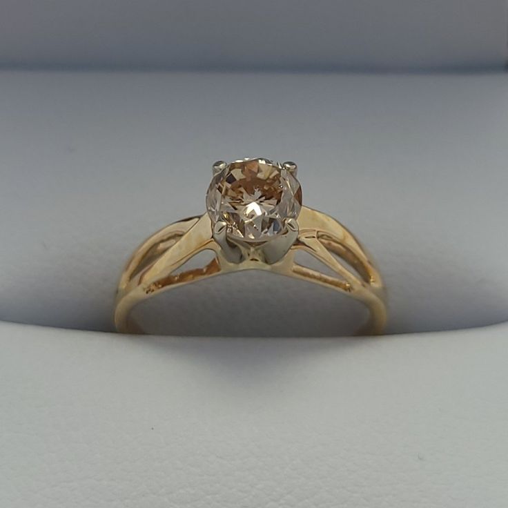 This Is A Real 14 Karat Gold Ring With Natural Diamonds. It Comes With An Agi Mini Report To Show Item Details, But You Will Need To Get A Separate Full Report In Your Name. The Agi Report Was Obtained In 2016. As Stated In The Agi Mini Report: Diamond Ring Set In 14k Gold Weight: 2.31 Grams Round Cut Diamond Carat: 0.90 Cts Approx. Dimensions: 5.94-5.95 Mm Color: Light Brown Clarity: Si1 Polish: Good Symmetry: Good Classic Morganite Diamond Ring In Yellow Gold, Classic Morganite Diamond Ring For Formal Occasions, Yellow Gold Morganite Jewelry With Center Stone, Formal Morganite Diamond Ring With Vvs Clarity, Formal Morganite Ring With Brilliant Cut, Classic Morganite Diamond Ring With Round Cut, Gold Morganite Diamond Ring With Center Stone, Yellow Gold Morganite Jewelry For Anniversary, Formal Morganite Diamond Ring With Brilliant Cut