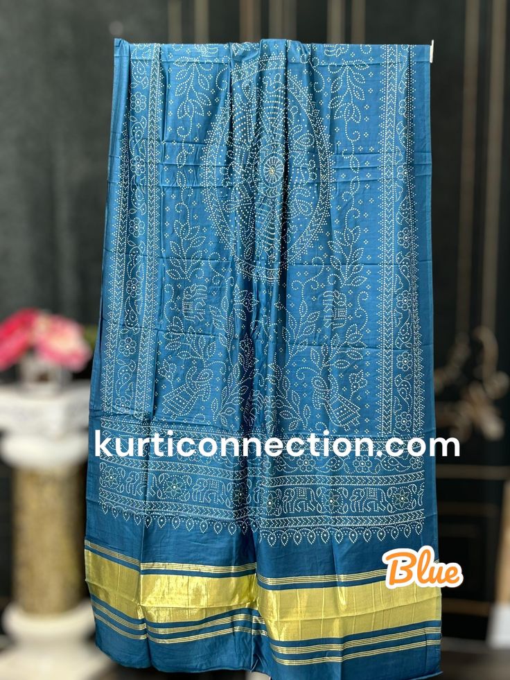 Gajji silk dupattas indian dupattas handmade item Blue Dupatta With Printed Border For Diwali, Festive Blue Dupatta With Printed Border, Blue Tussar Silk Dupatta With Printed Border, Blue Art Silk Dupatta With Printed Border, Blue Dupatta With Printed Border For Festive Occasions, Blue Chanderi Dupatta With Printed Border, Blue Katan Silk Dupatta With Printed Border, Blue Silk Dupatta With Motifs, Blue Art Silk Dupatta With Bandhani Print