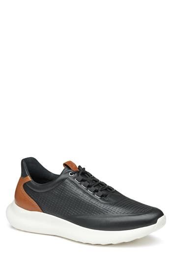 Supple full-grain leather elevates this sporty modern sneaker with a cushy TRUFOAM® EVA insole and a lightweight and highly flexible sole. Lace-up style Removable, cushioned insole Smart Degree Technology® by KülKōte® delivers breathable temperature control Leather upper/leather and textile lining/synthetic sole Imported Leather Low-top Golf Shoes With Textured Sole, Low-top Leather Golf Shoes With Textured Sole, Black Leather Sneakers With Perforations, Modern Leather Low-top Golf Shoes, Leather Athleisure Walking Shoes, Leather Sneakers For Sports In Dynamic Style, Dynamic Leather Sneakers With Rubber Sole, Leather Athleisure Walking Shoes For Sports, Modern Synthetic Walking Shoes