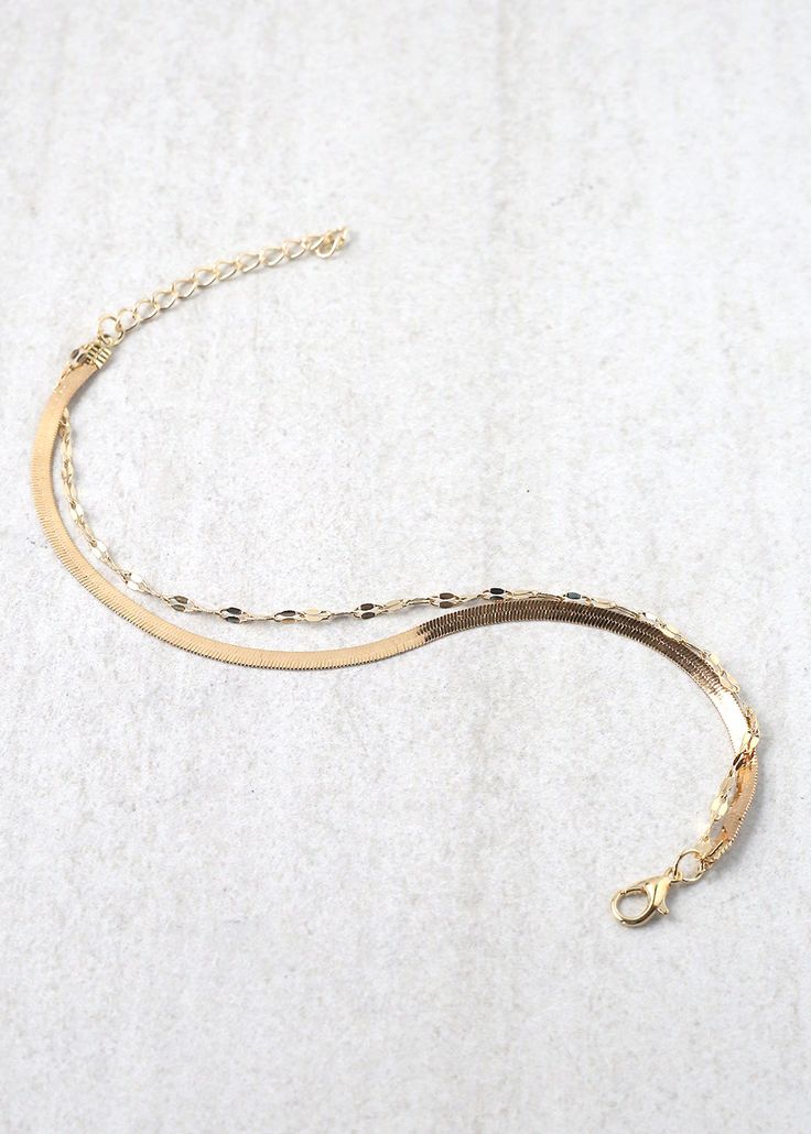 double layered anklet easy, adjustable clasp comes in both gold and silver Rings Bracelets, Earrings Rings, Miss A, Trendy Jewelry, Gold And Silver, Anklets, Silver Gold, Fashion Accessories, Necklaces