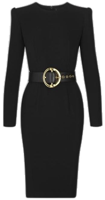 Elegant Knee-length Belted Party Dress, Office Wear Fitted Long Sleeve Belted Dress, Fitted Long Sleeve Belted Office Dress, Fitted Long Sleeve Belted Dress For Office, Belted Sheath Midi Dress For Party, Belted Long Sleeve Mini Dress For Formal Occasions, Chic Fitted Belted Dress With Belted Cuffs, Formal Fitted Belted Dress For Fall, Chic Fitted Long Sleeve Belted Dress