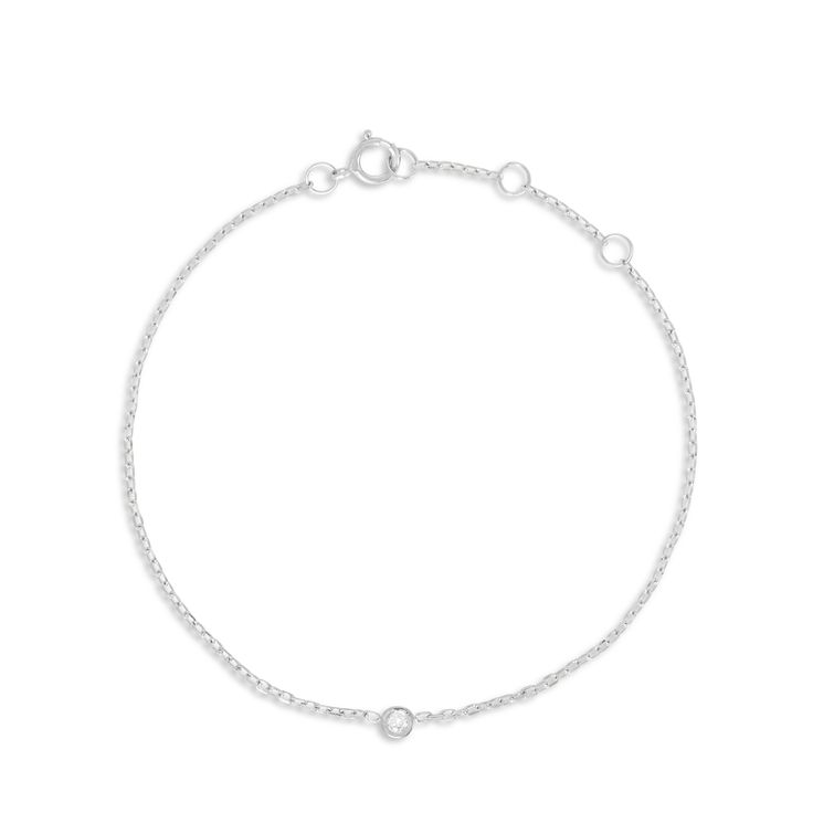 Tiny Round Diamond Bracelet Classic Everyday White Gold Chain Bracelet, Classic Diamond Bracelet With Si Clarity For Formal Occasions, Minimalist Round Gold Bracelet With Diamond Cut, Minimalist Diamond Cut Bracelet For Everyday Wear, Everyday White Gold Diamond Cut Bracelet, Minimalist Gold Bracelet With Diamond Cut, White Gold Everyday Fine Jewelry Bracelet, White Gold Bracelets For Everyday Fine Jewelry, White Gold Fine Jewelry Bracelets For Everyday