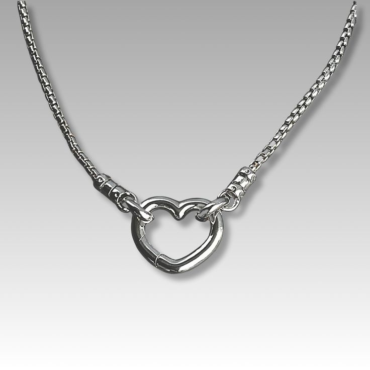 This sterling silver box chain necklace features a secure front closing open heart clasp, perfect for everyday wear. Its minimalist design and high-quality construction makes it a great choice for both formal and casual occasions. Details: Chain: Solid Sterling Silver rounded box chain, 1.8mm width Clasp: Solid sterling silver open heart hinged push clasp, 13.5mm, front closure Sizes: 16” to 36” Shipping: Free shipping in the USA Ready to ship within one business day Comes wrapped as shown in ph Everyday Heart Pendant Box Chain Jewelry, Silver Open Heart Chain Necklace, Everyday Heart-shaped Jewelry With Sterling Silver Clasp, Everyday Heart Shaped Box Chain Necklace, Heart-shaped Sterling Silver Chain Necklace, Everyday Heart-shaped Box Chain Necklace, Silver Everyday Chain Necklace With Heart Charm, Everyday Open Heart Chain Necklace, Silver Heart Necklace With Lobster Clasp For Everyday