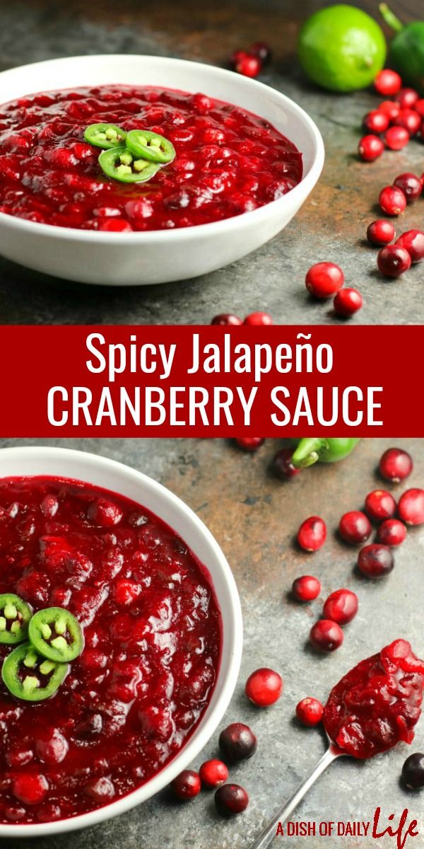 this spicy jalapeno cranberry sauce is made with only three ingredients