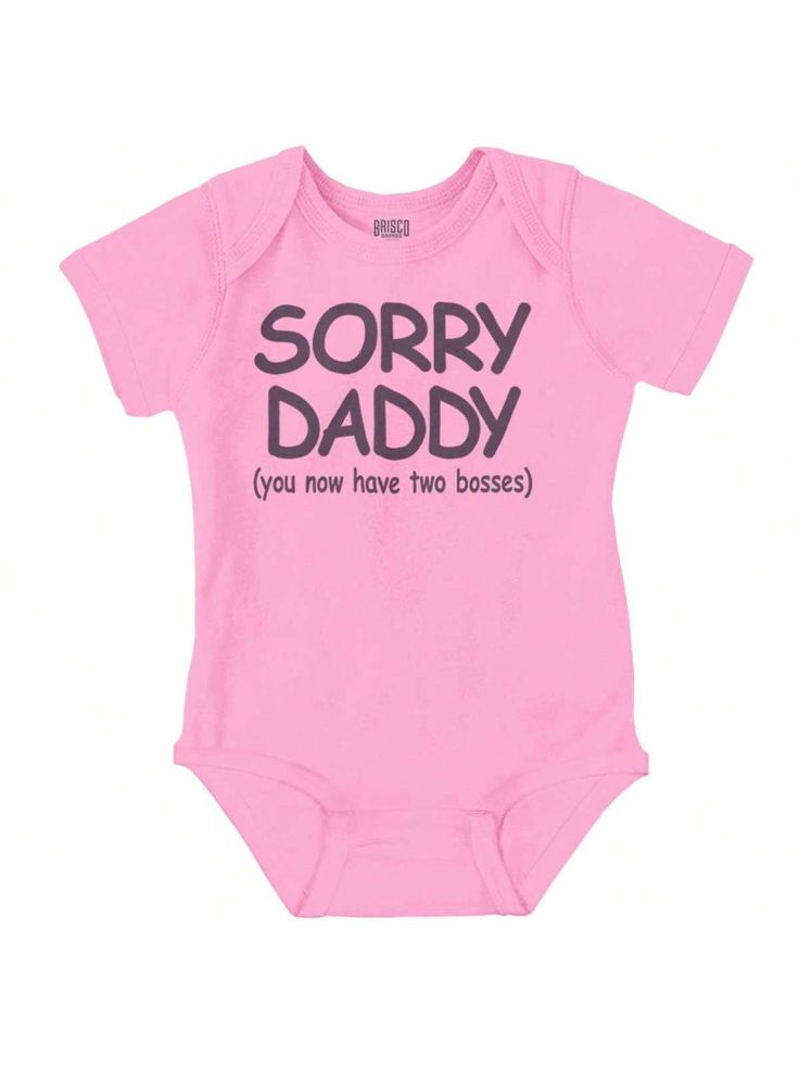 Baby Boy Sorry Daddy You Have Two Bosses Now Romper Brisco Brands Pink   Short Sleeve Fabric Graphic,Letter,Slogan Tee Medium Stretch All Baby Boys Clothing, size features are:Bust: ,Length: ,Sleeve Length: Cute Pink Onesie With Letter Print, Playful Pink Onesie With Letter Print, Pink Letter Print Onesie For Summer, Pink Cotton Onesie With Letter Print, Summer Pink Onesie With Letter Print, Fitted Pink Onesie With Letter Print, Casual Pink Onesie With Letter Print, Pink Letter Print Onesie For Gender Reveal, Family Matching Pink Onesie For Playtime