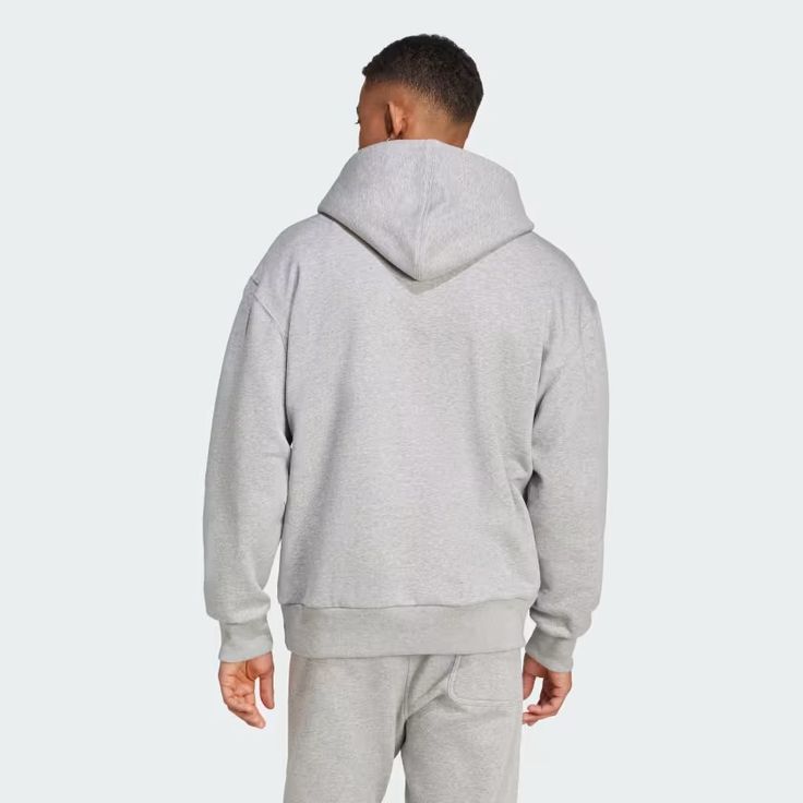 adidas ALL SZN Fleece Hoodie - Grey | Free Shipping with adiClub | adidas US Adidas Hoodie, Embroidered Details, Mens Lifestyle, Grey Adidas, Adidas Online, Cotton Fleece, Grey Hoodie, Fleece Hoodie, Kangaroo Pocket