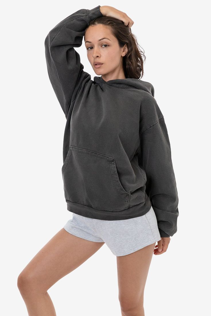 Los Angeles Apparel Hoodie, Oversized Hooded Sports Sweats, Oversized Hooded Sweats For Sports, Comfortable Hoodie With Adjustable Hood, Comfortable Hoodie With Kangaroo Pocket, Comfortable Hooded Hoodie In French Terry, Oversized Hooded Hoodie For Sportswear, Oversized Hooded Sportswear Hoodie, Oversized Hooded Hoodie Sportswear