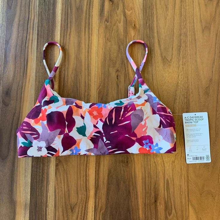 Super Cute Tropical Palm Print In Great Colors, Would Match A Ton Of Solid Bottoms Options Adjustable Straps Sports Bra, Sporty Multicolor Tankini For Vacation, Spring Sports Swimwear With Printed Design, Spring Sports Swimwear Printed, Sports Printed Swimwear, Sporty Printed Swimwear For Sports, Casual Workout Tankini, Multicolor Summer Workout Swimwear, Summer Multicolor Workout Swimwear