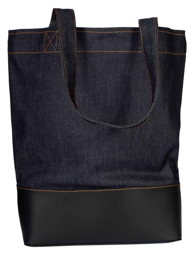 Base: 100% Leather Product: 98% Cotton, 2% Polyurethane Chic Faux Leather Bags With Leather Backing, Black Denim Travel Shoulder Bag, Trendy Leather-backed Shoulder Bag For Everyday Use, Black Denim Tote Shoulder Bag, Denim Bags With Leather Handles For Shopping, Black Denim Travel Bag, Trendy Leather Backed Shoulder Bag For Everyday Use, Casual Workwear Bags With Leather Lining, Trendy Shoulder Bag With Leather Backing For Everyday Use