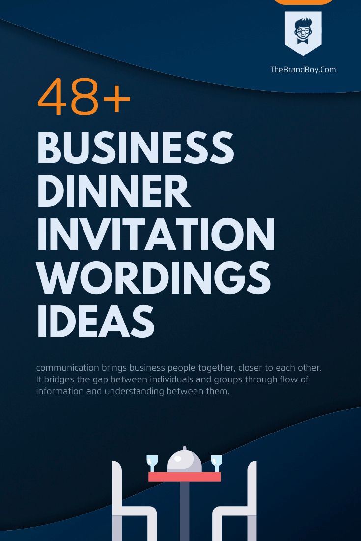 the business dinner invitation is displayed