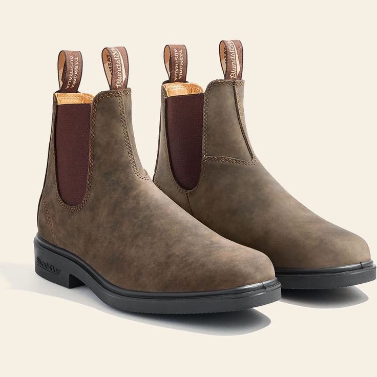 Rustic Brown Leather Chelsea Boots, Women's Style 1306 - Blundstone USA Casual Brown Chelsea Boots With Snip Toe, Rugged Brown Chelsea Boots For Fall, Brown Snip Toe Chelsea Boots For Winter, Classic Brown Snip Toe Chelsea Boots, Classic Brown Chelsea Boots For Winter, Fitted Brown Chelsea Boots For Winter, Classic Vintage Brown Boots For Fall, Casual Brown Boots Medium Width, Classic Brown Ankle-high Chelsea Boots