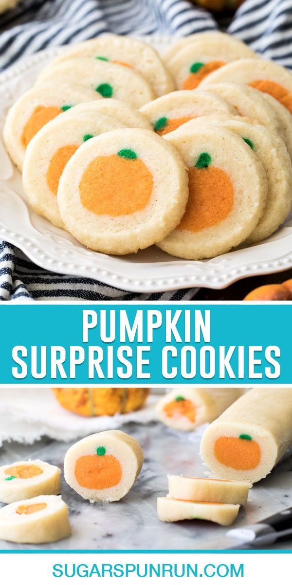 pumpkin surprise cookies on a white plate