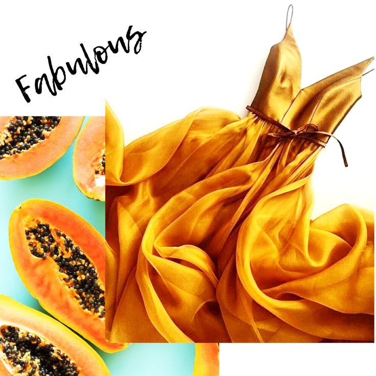 two pictures with the words fabulous written in black on them, and an image of papaya