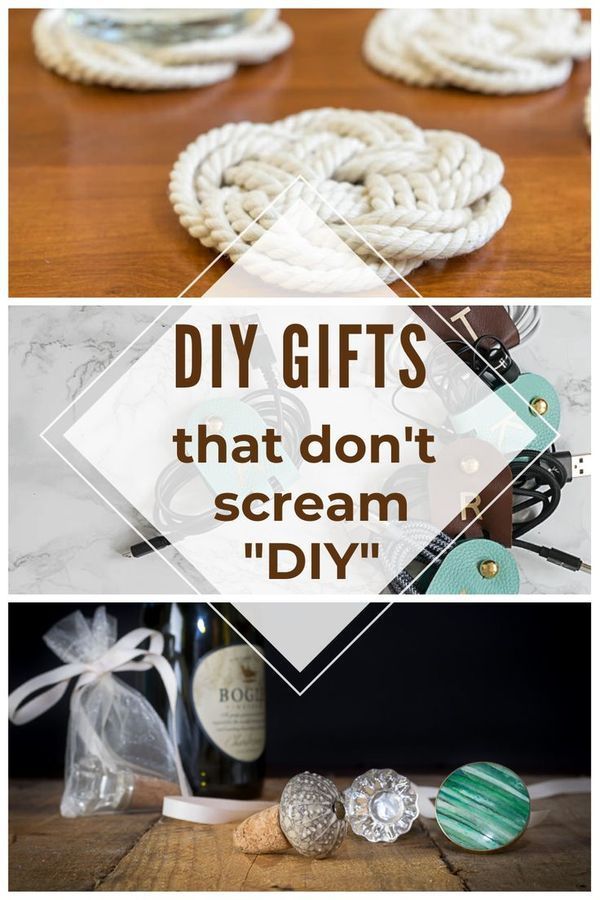 three different pictures with the words diy gifts that don't scream diy