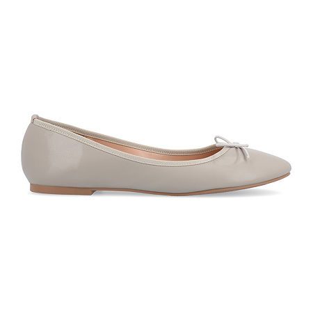 Express your feminine style in modern flats by Journee Collection. These stylish flat shoes feature smooth uppers and knit trim. Classic round toes with dainty bow accents and small block heels finish the design.Features: LightweightClosure Type: Slip-OnSole Material Content: 100% PolyurethaneToe Type: Round ToeCare: Spot CleanHeel Style: Flat HeelCountry of Origin: Imported Chic Synthetic Slip-on Ballet Flats, Beige Cushioned Flats, Casual Beige Synthetic Ballet Flats, Chic Everyday Ballet Flats, Synthetic Round Toe Ballet Flats, Chic Flats With Textured Sole For Everyday, Chic Beige Ballet Flats With Round Toe, Chic Everyday Flats With Textured Sole, Casual Pointed Toe Everyday Flats