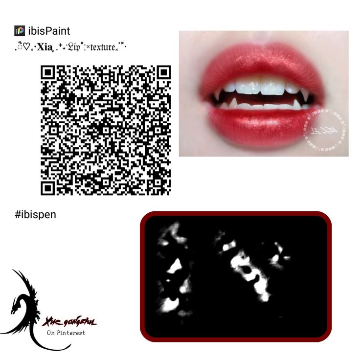 a close up of a person's mouth with qr code on it and an image of a woman's lips