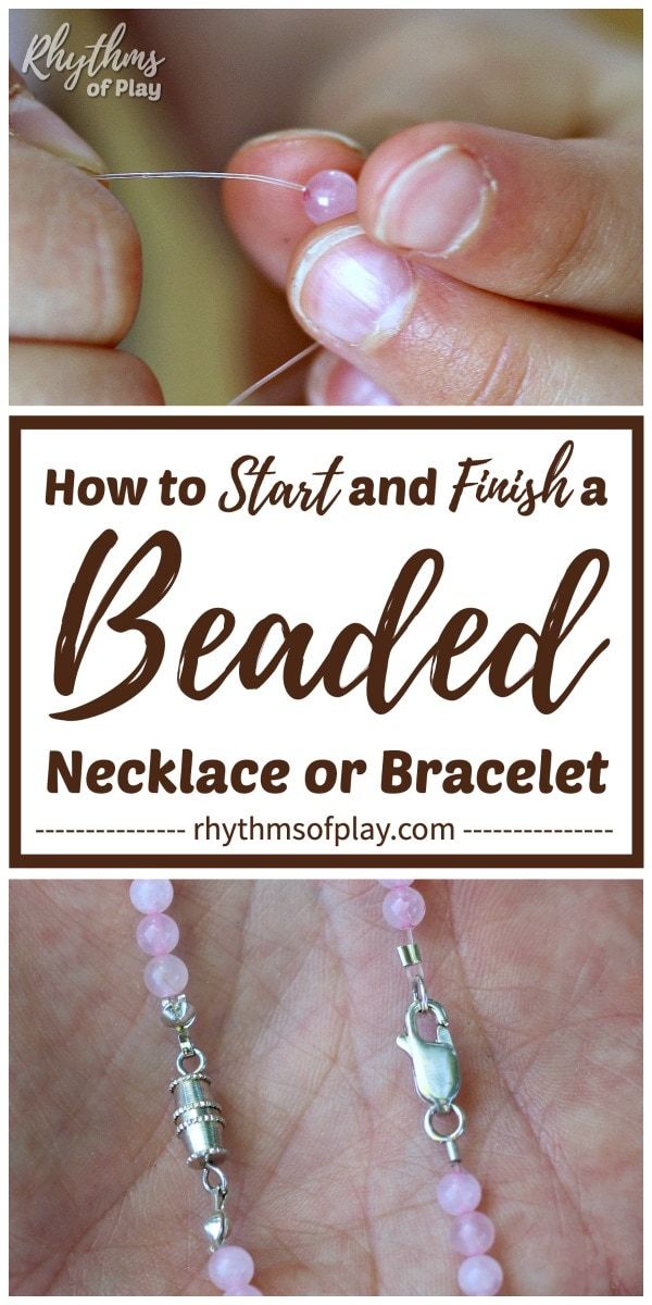 how to start and flush a beaded necklace or bracelet with instructions for beginners