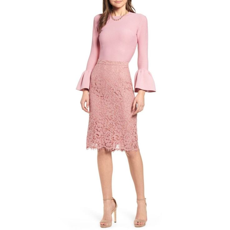 Rachel Parcell Pencil Skirt Pink Venetian Lace High Waist Knee Length Sz Xs $129 Size Info True To Size. Xxs=00, Xs=0-2, S=4-6, M=8-10, L=12-14, Xl=16 (14w), Xxl=18 (16w). Details & Care Rich Floral Lace And A Scalloped Hemline Edged With Wispy Eyelash Edges Bring Timeless Elegance To A High-Waisted Pencil Skirt. Designed By Blogger And Style Influencer Rachel Parcell And Available Only At Nordstrom, This Classically Refined Look Is Part Of A Collection Of Dresses And Other Apparel Designed For Spring Evening Midi Length Pencil Skirt, Elegant Stretch Skirt For Brunch, Elegant Lined Skirt For Brunch, Cocktail Midi Skirt, Chic Stretch Skirt For Brunch, Elegant Pencil Skirt For Brunch, Feminine Mini Pencil Skirt For Spring, Feminine Spring Mini Pencil Skirt, Elegant Relaxed Skirt For Brunch