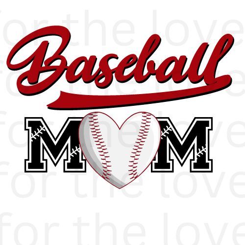 a baseball mom with the word baseball on it and a heart shaped ball in the middle