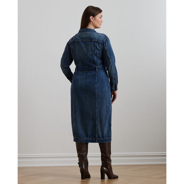 Tailored with comfortable right-hand-twill denim this version of Lauren’s iconic shirtdress is designed with traditional denim jacket details and vertical flat-felled seams at the front and back. A self-belt at the waist creates a defined silhouette while “Lauren Ralph Lauren”–embossed brass-finished buttons provide a signature finish. Long Sleeve Medium Wash Denim Dress For Work, Relaxed Fit Denim Dress With Button Closure For Work, Ralph Lauren Fall Workwear Dresses, Classic Fitted Denim Dress For Fall, Fitted Classic Denim Dress For Fall, Ralph Lauren Shirt Dress For Spring, Classic Denim Dress For Work With Button Closure, Dark Wash Denim Dress For Work With Button Closure, Dark Wash Denim Dress With Button Closure For Work