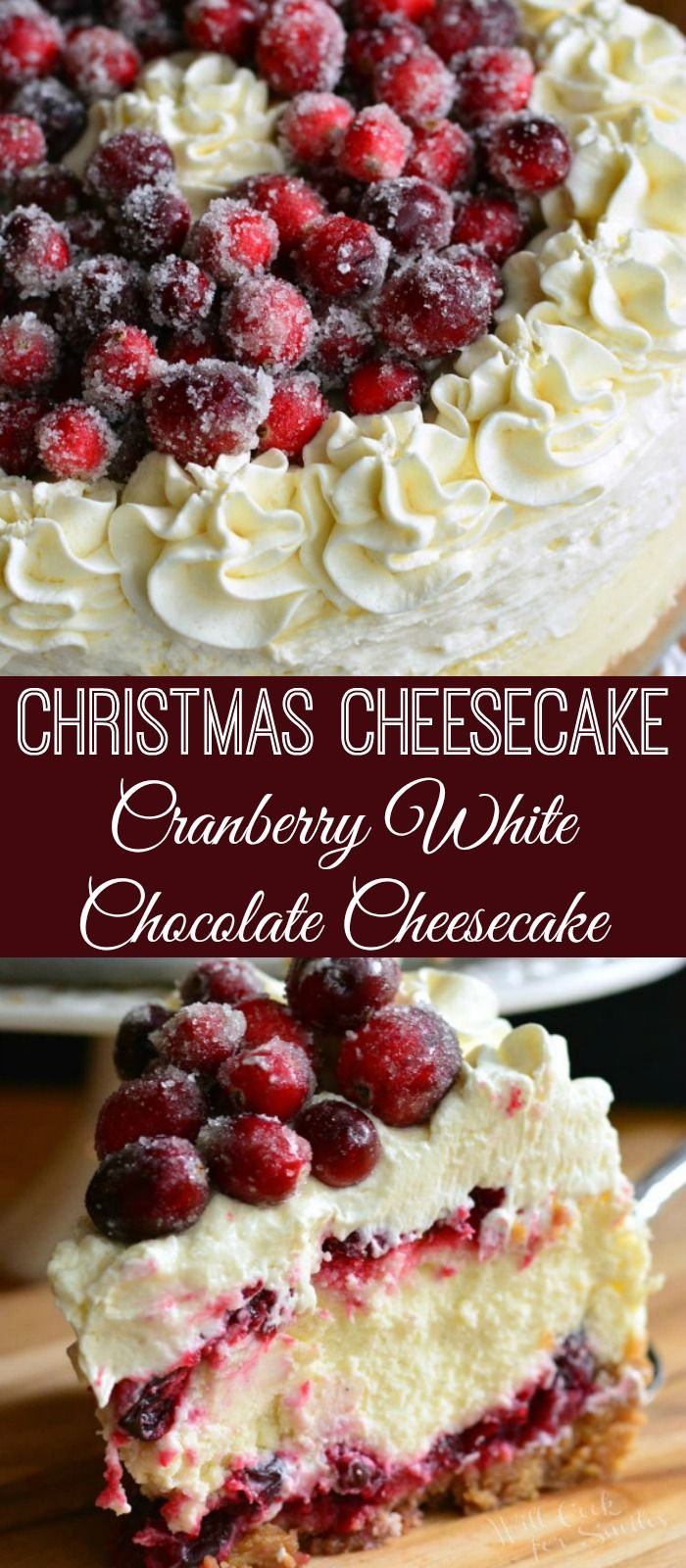 christmas cheesecake with cranberry white chocolate