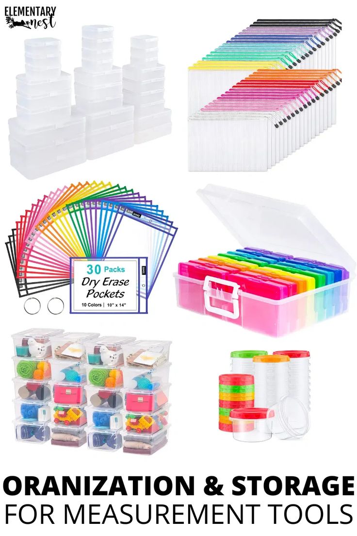 organized and storage for measurement tools with text overlay that reads organization & storage for measurement tools