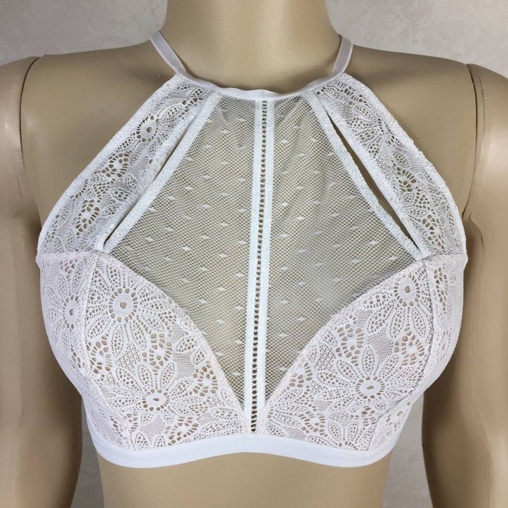 White And Nude Lace Bralette By Victoria’s Secret. New With Tags. Underwire And Padding Free For Comfort. This Style Has A Back Closure With Convertible Straps That Can Be Pulled In At The Middle Or Worn Normal.. This Style Has Been Discontinued By Vs And Will Soon Be Impossible To Find. New With Tags Price Firm Ship Daily Except Weekends V01812009 White Halter Neck Top, Bra-friendly, White Halter Neck Top Bra Friendly, White Halter Neck Top With Bra-friendly Design, Feminine White Bra-friendly Top, Feminine Bra Friendly White Tops, White Stretch Lace Bra, White Lace Stretch Bra, Feminine White Bra Friendly Tops, Feminine White Bra For Party